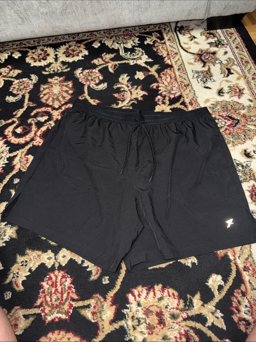 Primark Black Men's Athletic Drawstring Shorts Breif-Lined